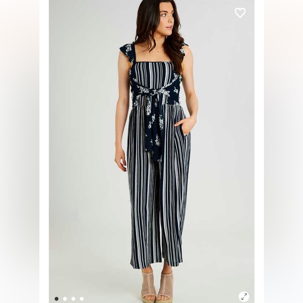 Altar’d State Tory Cropped Boho Jumpsuit Size Small